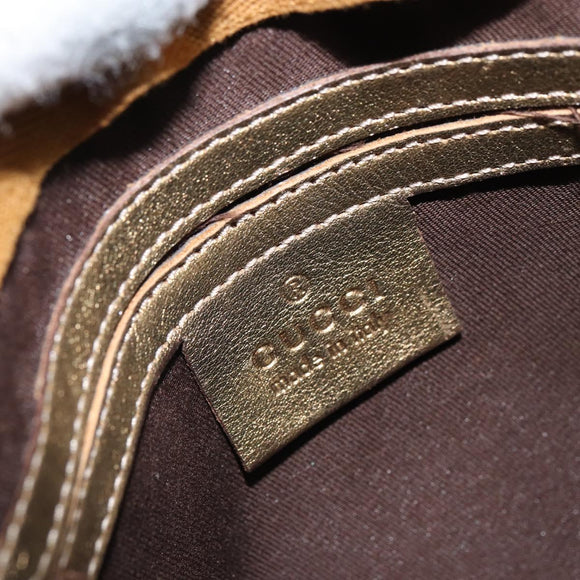 GUCCI GG Crystal Hand Bag Beige Gold 193604 Auth ep12691