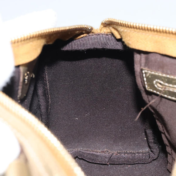 GUCCI GG Crystal Hand Bag Beige Gold 193604 Auth ep12691