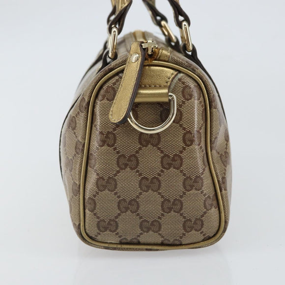 GUCCI GG Crystal Hand Bag Beige Gold 193604 Auth ep12691