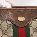 GUCCI GG Supreme Web Sherry Line Tote Bag PVC Beige Gold 010 378 Auth ep12692-17