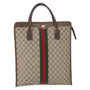 GUCCI GG Supreme Web Sherry Line Tote Bag PVC Beige Gold 010 378 Auth ep12692-13