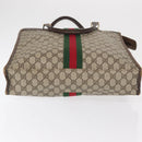 GUCCI GG Supreme Web Sherry Line Tote Bag PVC Beige Gold 010 378 Auth ep12692-5