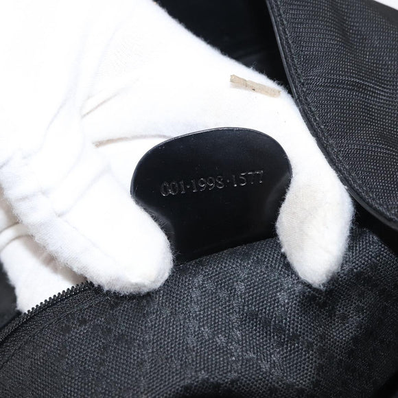 GUCCI Bamboo Hand Bag Nylon 2way Black Silver 001 1998 1577 Auth ep12695