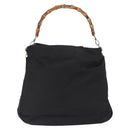 GUCCI Bamboo Hand Bag Nylon 2way Black Silver 001 1998 1577 Auth ep12695-3