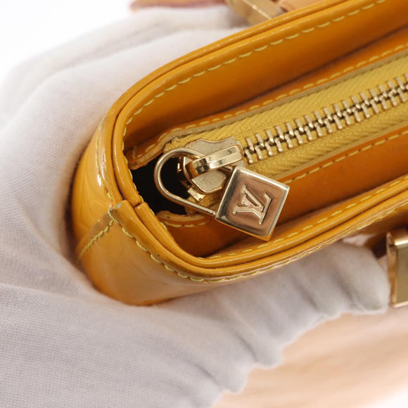 LOUIS VUITTON Monogram Vernis Houston Hand Bag Jaune M91121 LV Auth ep12703
