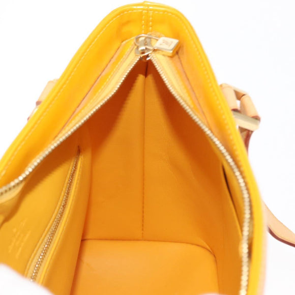 LOUIS VUITTON Monogram Vernis Houston Hand Bag Jaune M91121 LV Auth ep12703