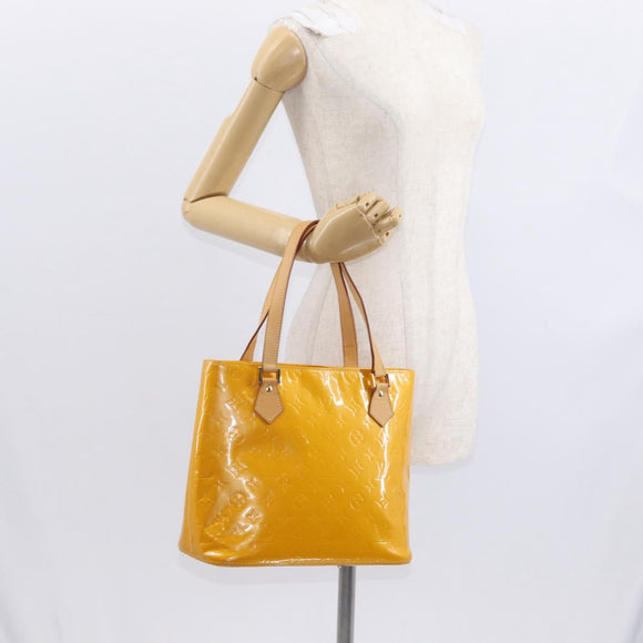 LOUIS VUITTON Monogram Vernis Houston Hand Bag Jaune M91121 LV Auth ep12703