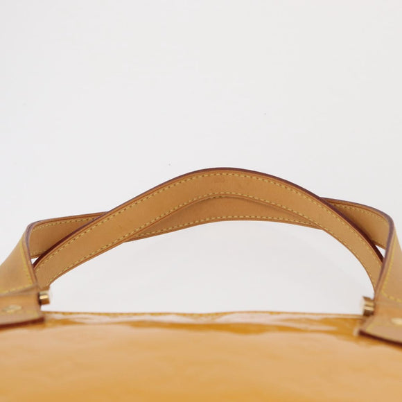 LOUIS VUITTON Monogram Vernis Houston Hand Bag Jaune M91121 LV Auth ep12703
