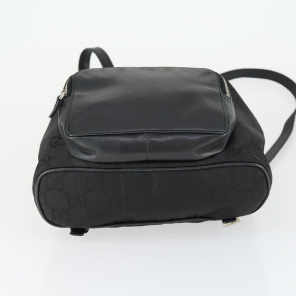 GUCCI GG Canvas Backpack Black Silver 003 0245 Auth ep12708