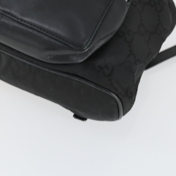GUCCI GG Canvas Backpack Black Silver 003 0245 Auth ep12708