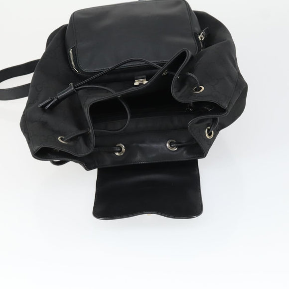 GUCCI GG Canvas Backpack Black Silver 003 0245 Auth ep12708