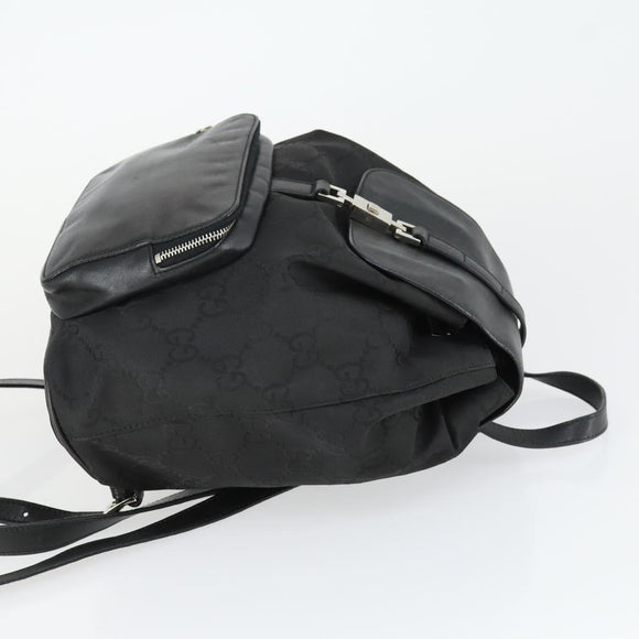GUCCI GG Canvas Backpack Black Silver 003 0245 Auth ep12708