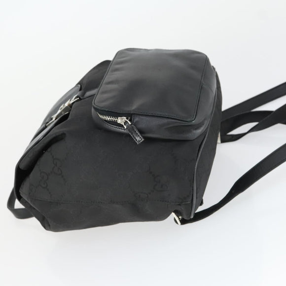GUCCI GG Canvas Backpack Black Silver 003 0245 Auth ep12708