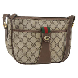 GUCCI GG Supreme Web Sherry Line Bag PVC Beige Gold 89 02 032 Auth ep12711
