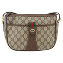GUCCI GG Supreme Web Sherry Line Bag PVC Beige Gold 89 02 032 Auth ep12711-2