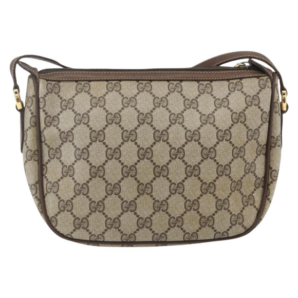 GUCCI GG Supreme Web Sherry Line Bag PVC Beige Gold 89 02 032 Auth ep12711
