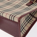 BURBERRY Nova Check Hand Bag Canvas Beige Gold Auth ep12712-16