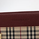 BURBERRY Nova Check Hand Bag Canvas Beige Gold Auth ep12712-17
