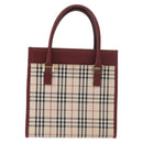 BURBERRY Nova Check Hand Bag Canvas Beige Gold Auth ep12712-13