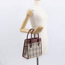 BURBERRY Nova Check Hand Bag Canvas Beige Gold Auth ep12712-22
