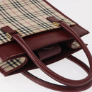 BURBERRY Nova Check Hand Bag Canvas Beige Gold Auth ep12712-6