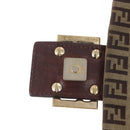 FENDI Zucchino Canvas Shoulder Bag Brown Gold Auth ep12713-17