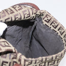 FENDI Zucchino Canvas Shoulder Bag Brown Gold Auth ep12713-19