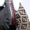 FENDI Zucchino Canvas Shoulder Bag Brown Gold Auth ep12713-12