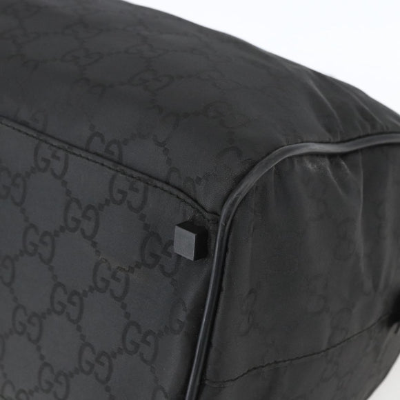 GUCCI GG Canvas Boston Bag Nylon Black Silver 012 0383 08 Auth ep12720