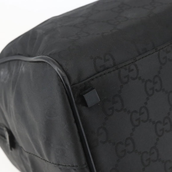 GUCCI GG Canvas Boston Bag Nylon Black Silver 012 0383 08 Auth ep12720
