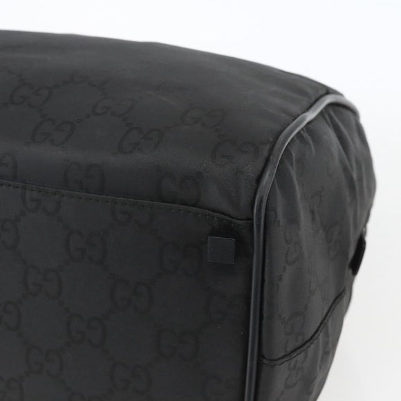 GUCCI GG Canvas Boston Bag Nylon Black Silver 012 0383 08 Auth ep12720