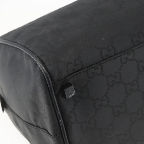 GUCCI GG Canvas Boston Bag Nylon Black Silver 012 0383 08 Auth ep12720