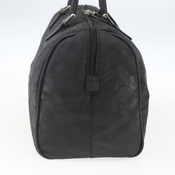 GUCCI GG Canvas Boston Bag Nylon Black Silver 012 0383 08 Auth ep12720