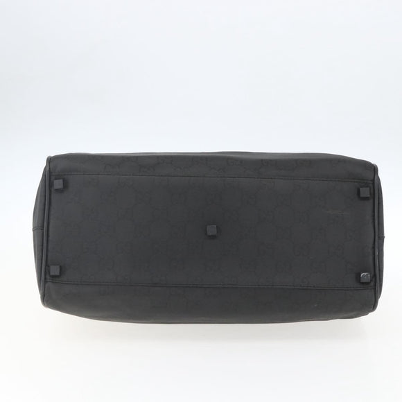 GUCCI GG Canvas Boston Bag Nylon Black Silver 012 0383 08 Auth ep12720
