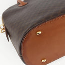 CELINE Macadam Canvas Hand Bag PVC Leather 2way Brown Gold Auth ep12721-19