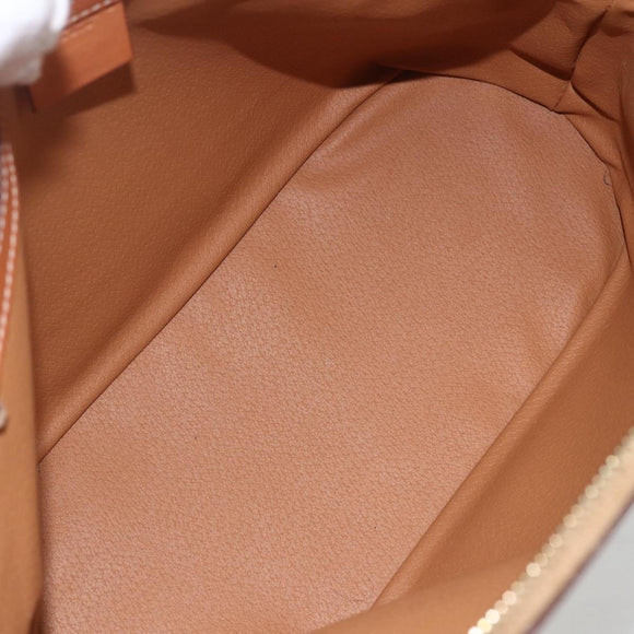 CELINE Macadam Canvas Hand Bag PVC Leather 2way Brown Gold Auth ep12721