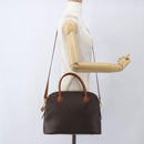 CELINE Macadam Canvas Hand Bag PVC Leather 2way Brown Gold Auth ep12721-24