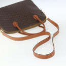 CELINE Macadam Canvas Hand Bag PVC Leather 2way Brown Gold Auth ep12721-8