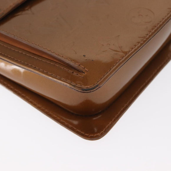 LOUIS VUITTON Monogram Vernis Motto Accessory Pouch Bronze M91138 Auth ep12725