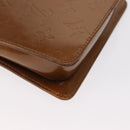 LOUIS VUITTON Monogram Vernis Motto Accessory Pouch Bronze M91138 Auth ep12725-16