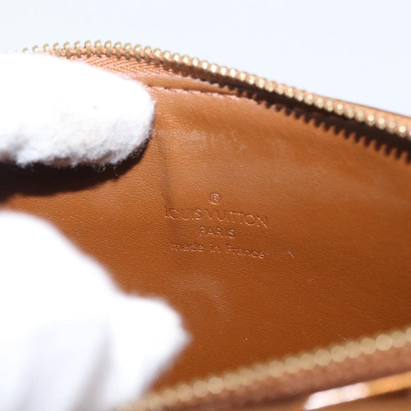 LOUIS VUITTON Monogram Vernis Motto Accessory Pouch Bronze M91138 Auth ep12725