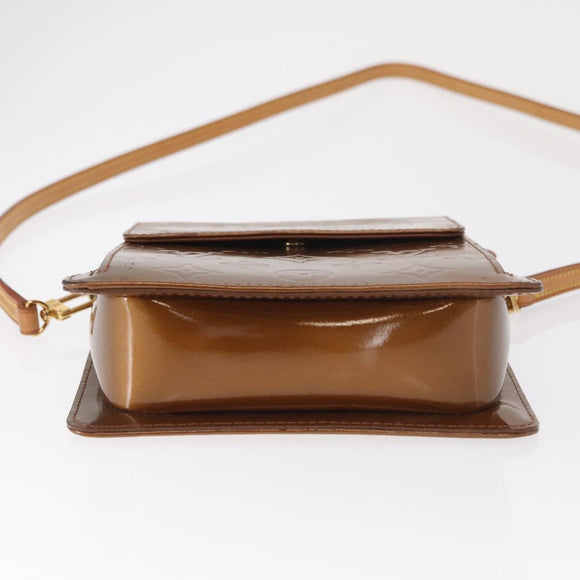 LOUIS VUITTON Monogram Vernis Motto Accessory Pouch Bronze M91138 Auth ep12725