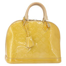 LOUIS VUITTON Monogram Vernis Alma PM Hand Bag Citrin M90101 LV Auth ep12726-1