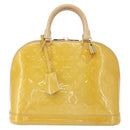 LOUIS VUITTON Monogram Vernis Alma PM Hand Bag Citrin M90101 LV Auth ep12726-13