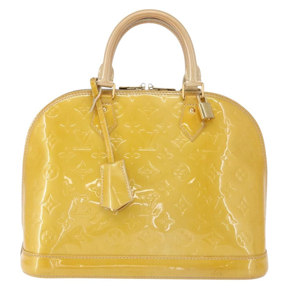LOUIS VUITTON Monogram Vernis Alma PM Hand Bag Citrin M90101 LV Auth ep12726
