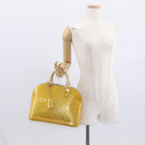LOUIS VUITTON Monogram Vernis Alma PM Hand Bag Citrin M90101 LV Auth ep12726