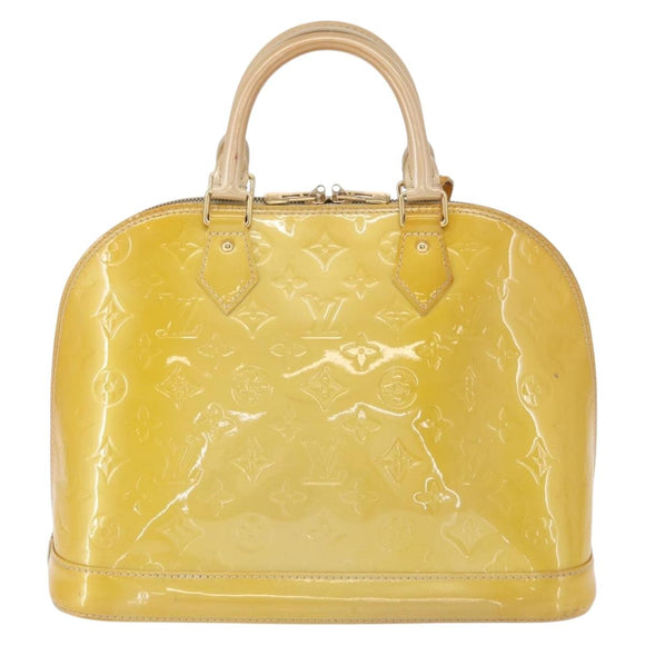 LOUIS VUITTON Monogram Vernis Alma PM Hand Bag Citrin M90101 LV Auth ep12726
