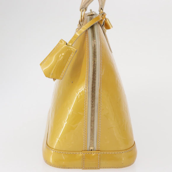 LOUIS VUITTON Monogram Vernis Alma PM Hand Bag Citrin M90101 LV Auth ep12726