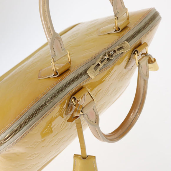 LOUIS VUITTON Monogram Vernis Alma PM Hand Bag Citrin M90101 LV Auth ep12726