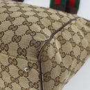 GUCCI GG Canvas Web Sherry Line Hand Bag Beige Silver 145810 Auth ep12728-9